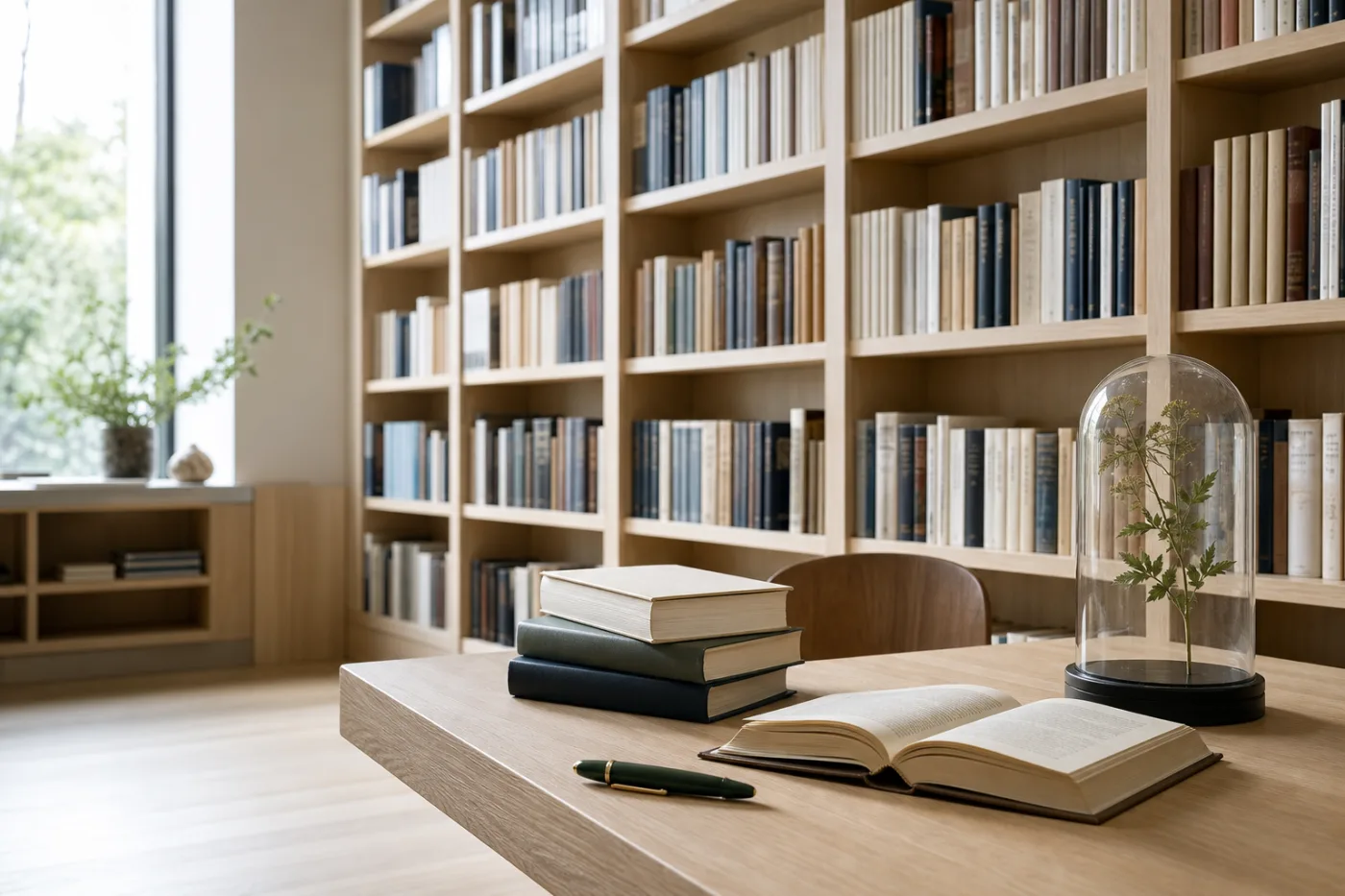 A natural health research library and reading desk